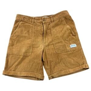 Banks Journal Shorts Men 30 Brown Corduroy Utility Pocket Zip‎ Fly Elastic Waist